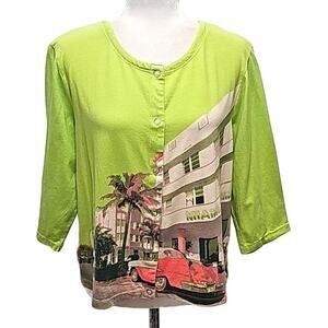 Onque Petite Elements of Style for Everyday Life Womens Unique Snap Top Sz PXL